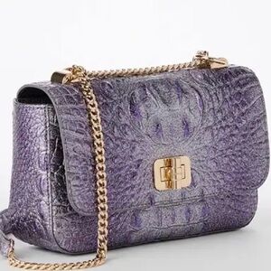 Brahmin Rosa purple glitter Melbourne leather